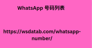 WhatsApp 号码列表